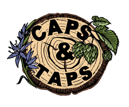 Caps & Taps illustrated logo.